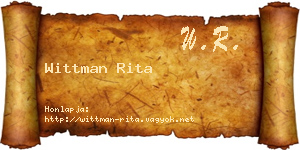 Wittman Rita névjegykártya