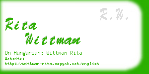 rita wittman business card